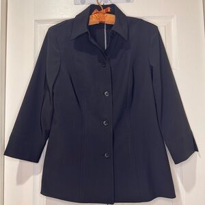Peace of Cloth Black Women's Blazer Jacket. 4 button. Size Small. EUC.